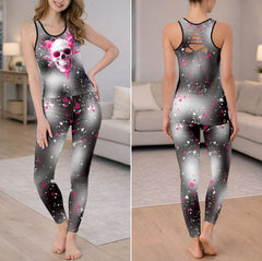 Vibrant Skull Fusion Art Tanktop and Legging