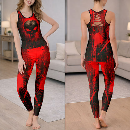Red Skull Vengeance Art Tanktop and Leggings