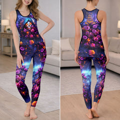 Gothic Rose Skull Blaze Tanktop and Legging