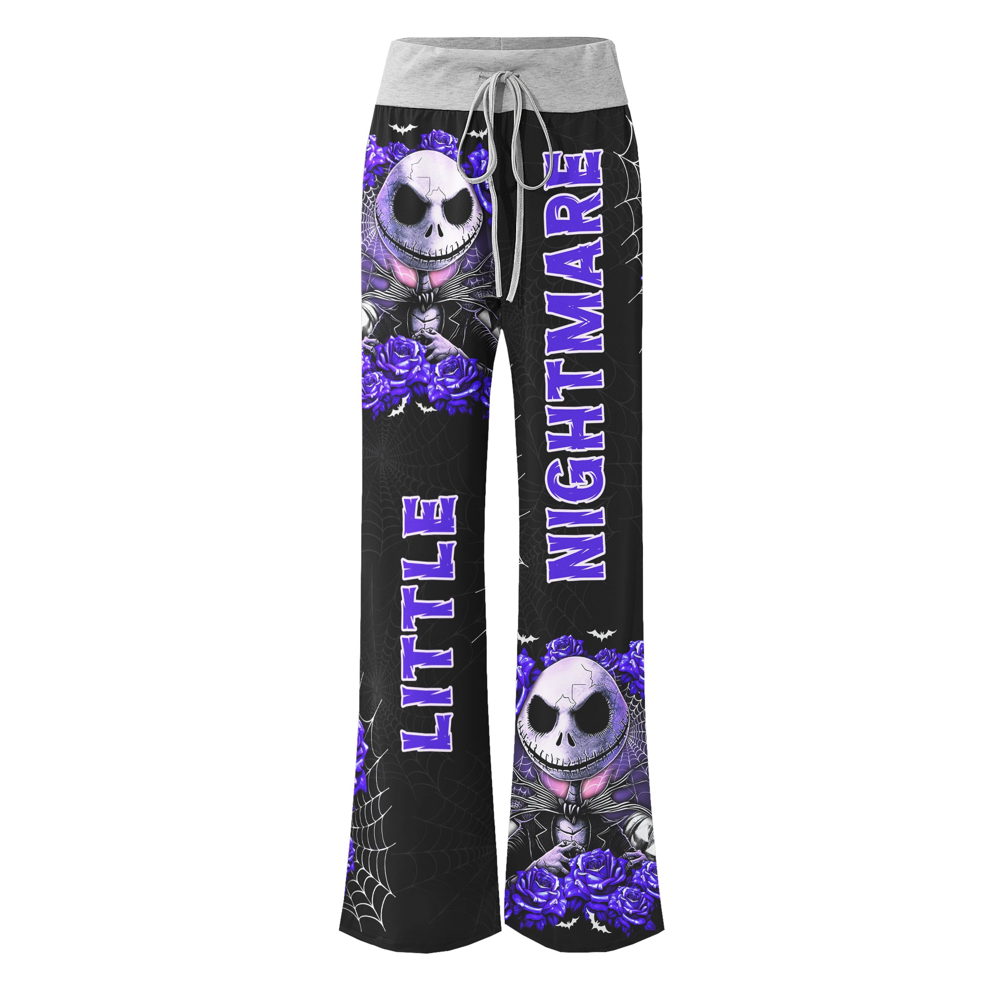 Purple Little Nightmare Gothic Women's High-waisted Wide Leg Pants | Wonder Skull