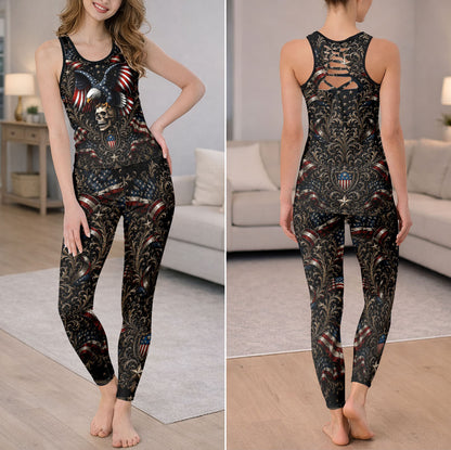Patriot Eagle Skull Art Tanktop and Legging