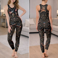 Patriot Eagle Skull Art Tanktop and Legging