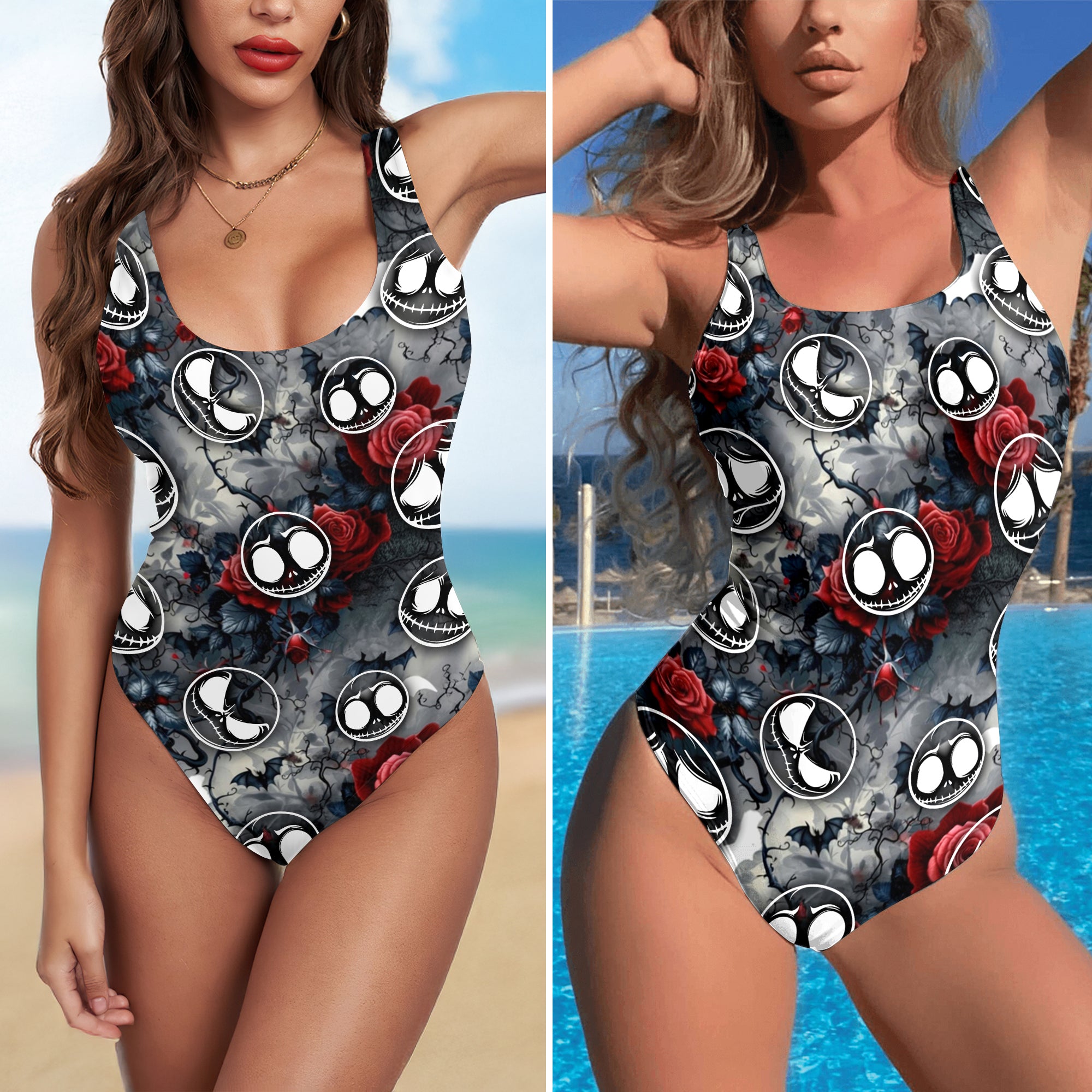 One Piece Bikini Deadly Cute Garden Print Swimwear