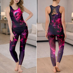 Pink Flare Skull Tanktop and Legging