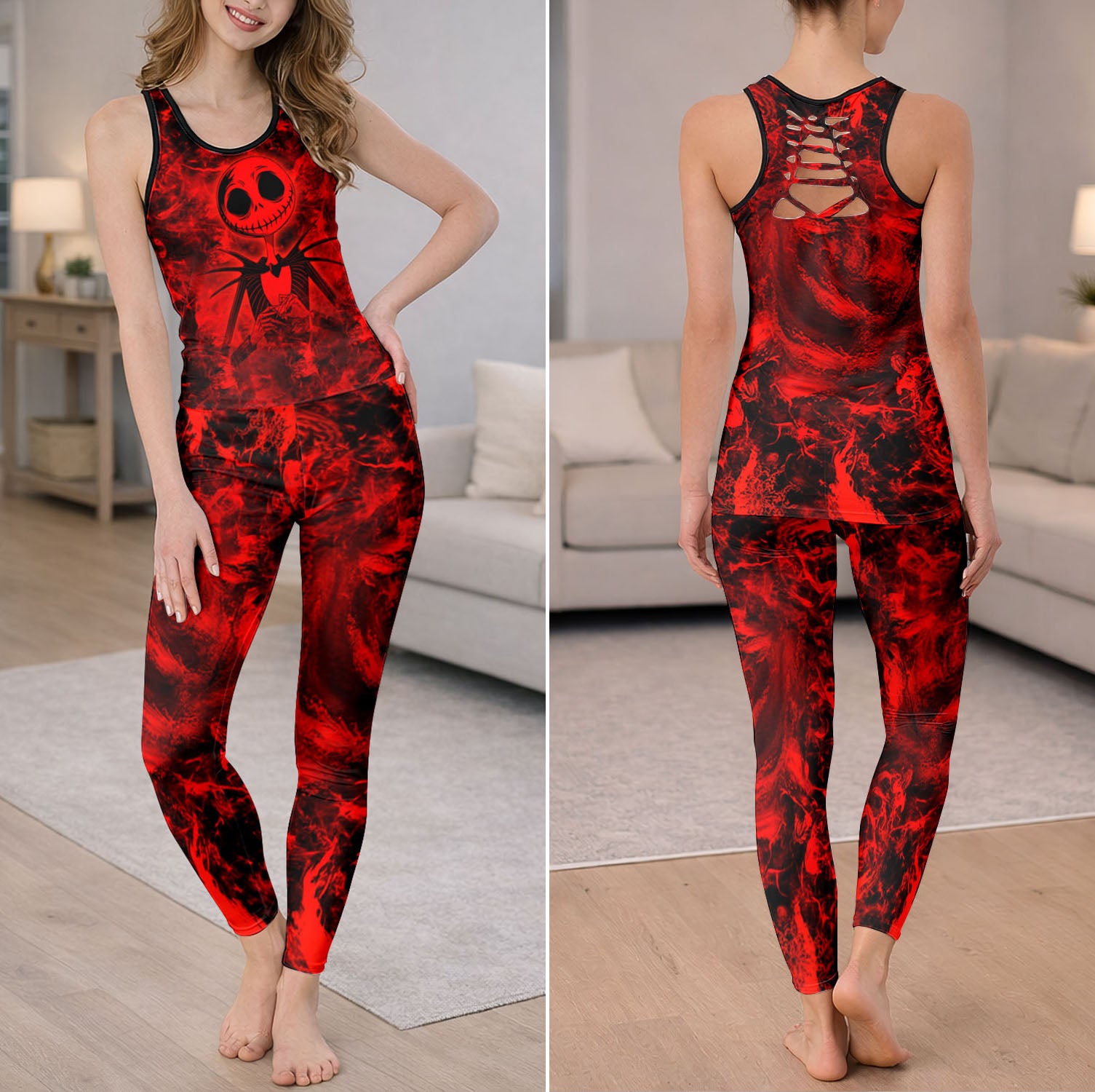 Infernal King Skeleton Art Tanktop and Leggings