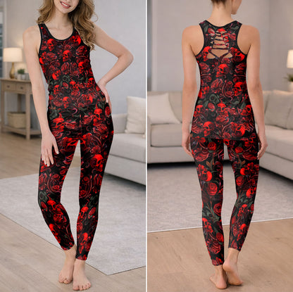 Scarlet Shadow Skulls Tanktop and Leggings