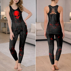 Scarlet Ruin Skull Art Tanktop and Leggings