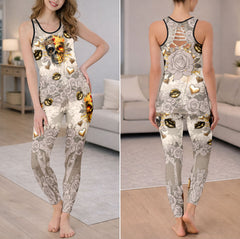 Royal Gold Skull Rose Tanktop and Legging
