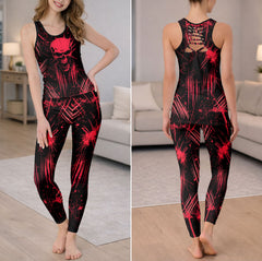 Red Rage Skull Art Tanktop and Leggings