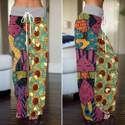 Golden Grin Meadow Women's High-waisted Wide Leg Pants