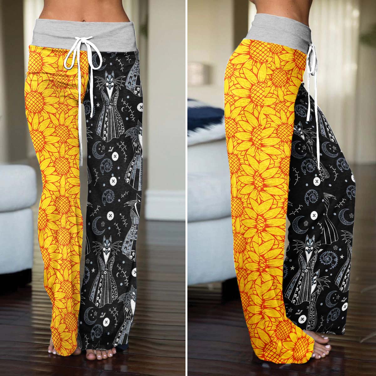 Midnight Gothic Carnival Women's High-waisted Wide Leg Pants