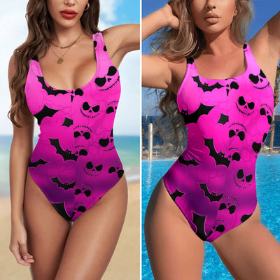 One Piece Bikini Violet Venom Mischief Print Swimwear