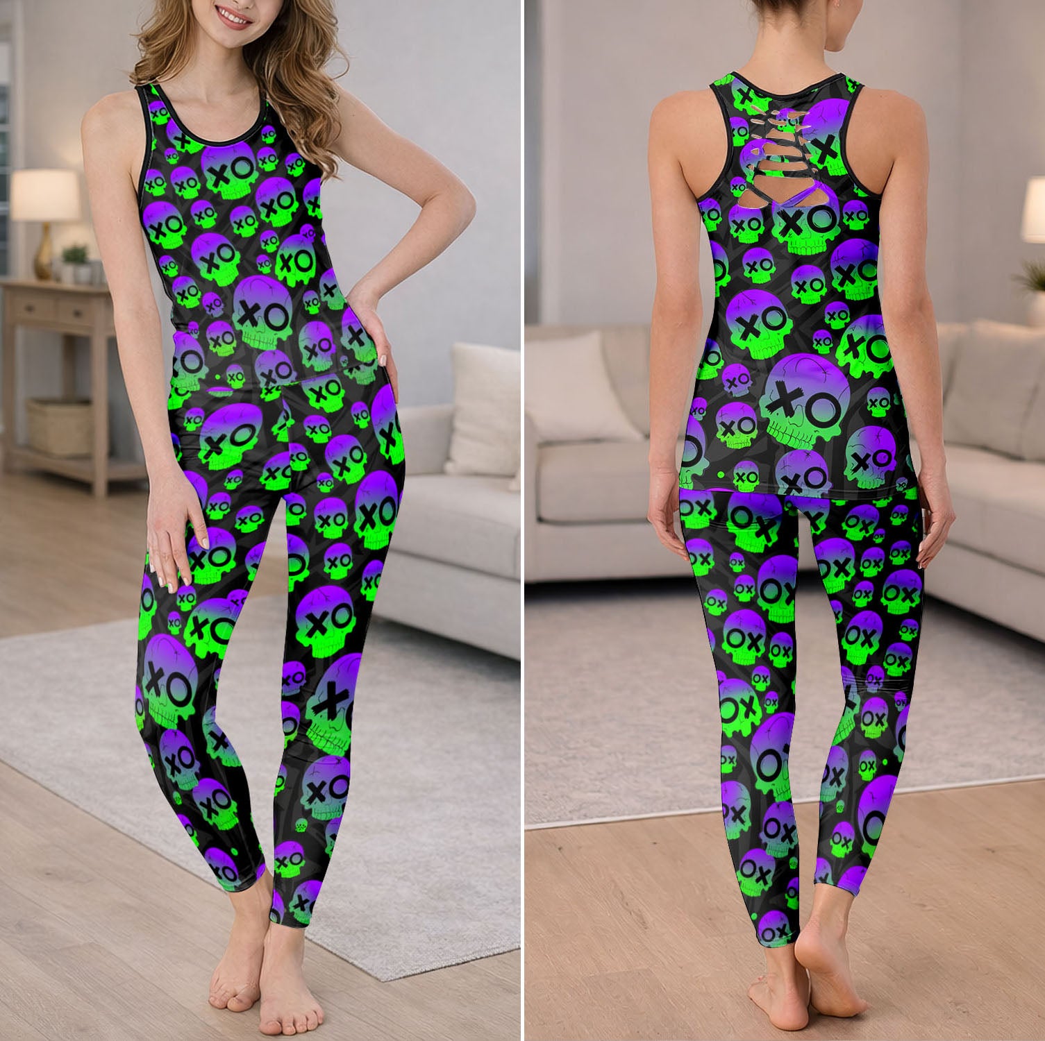Electric Acid Skulls Tanktop and Leggings