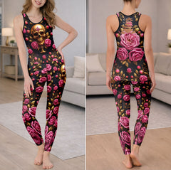 Royal Skull Blossom Art Tanktop and Leggings