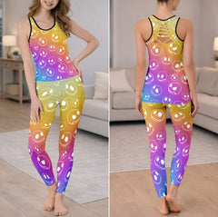 Gothic Gradient Vivid Skulls Tanktop and Legging