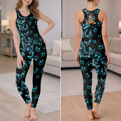 Blue Glow Butterfly Art Tanktop and Legging