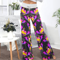 Skull Heart Gothic Gradient Women's High-waisted Wide Leg Pants | Wonder Skull