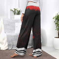 Skull Death Cross Gothic Women's High-waisted Wide Leg Pants | Wonder Skull