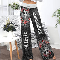 Nightmare Theme Gothic Art Women's High-waisted Wide Leg Pants | Wonder Skull