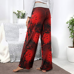 Boo Halloween Theme Women's High-waisted Wide Leg Pants | Wonder Skull