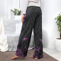 Skull Roots Rose Thorn Women's High-waisted Wide Leg Pants | Wonder Skull