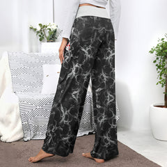 Skull Silver Blood Abstract Women's High-waisted Wide Leg Pants | Wonder Skull