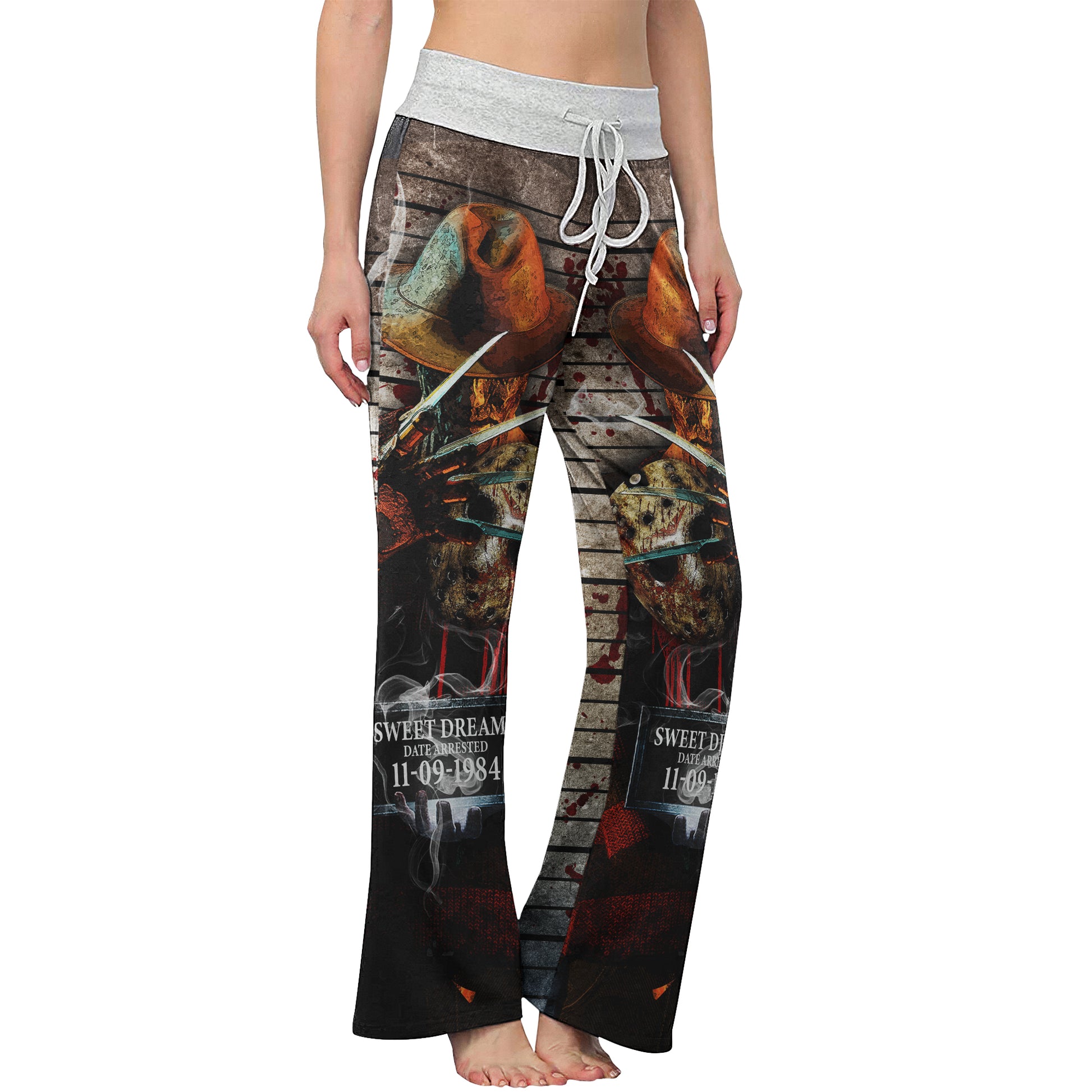 Sweet Dream Horror Theme Women's High-waisted Wide Leg Pants | Wonder Skull