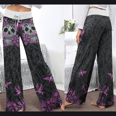 Skull Roots Rose Thorn Women's High-waisted Wide Leg Pants | Wonder Skull