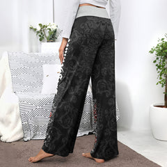 Nightmare Theme Gothic Art Women's High-waisted Wide Leg Pants | Wonder Skull