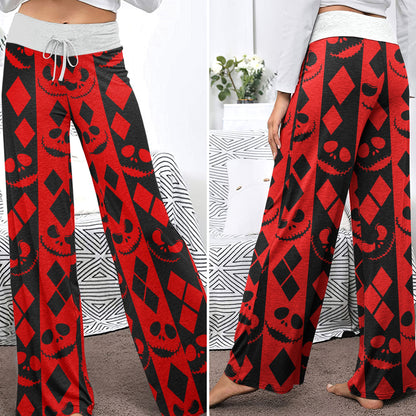 Shadow Realm Diamond Women's High-waisted Wide Leg Pants