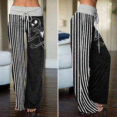 Shadow Skeleton Art Women's High-waisted Wide Leg Pants