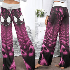 Infinite Pastel Skull Art Women's High-waisted Wide Leg Pants