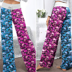 Neon Phantasm Skull Garden Women's High-waisted Wide Leg Pants