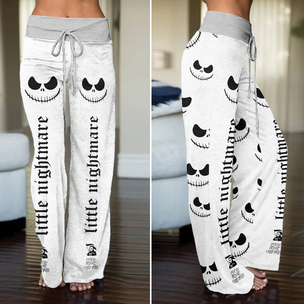 Black & White Art Women's High-waisted Wide Leg Pants