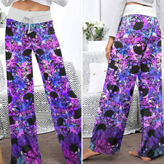 Galaxy Skull Butterfly Dream Women's High-waisted Wide Leg Pants