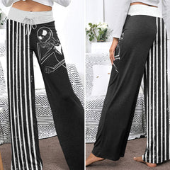 Shadow Skeleton Art Women's High-waisted Wide Leg Pants