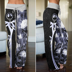 Twilight Bones & Blossoms Women's High-waisted Wide Leg Pants