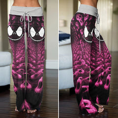 Infinite Pastel Skull Art Women's High-waisted Wide Leg Pants