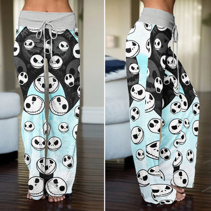 Skully Pop Parade Women's High-waisted Wide Leg Pants