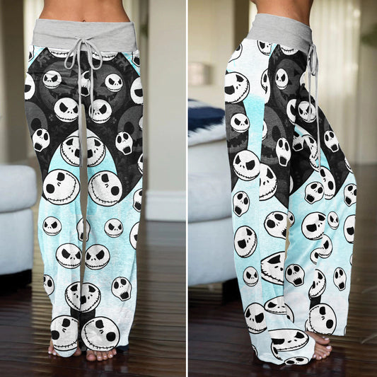 Skully Pop Parade Women's High-waisted Wide Leg Pants