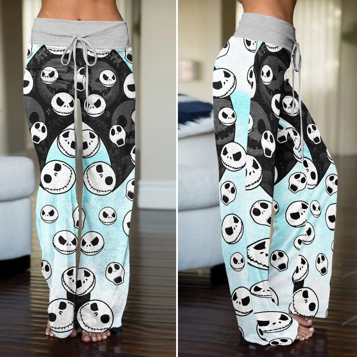 Skully Pop Parade Women's High-waisted Wide Leg Pants