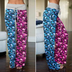 Neon Phantasm Skull Garden Women's High-waisted Wide Leg Pants