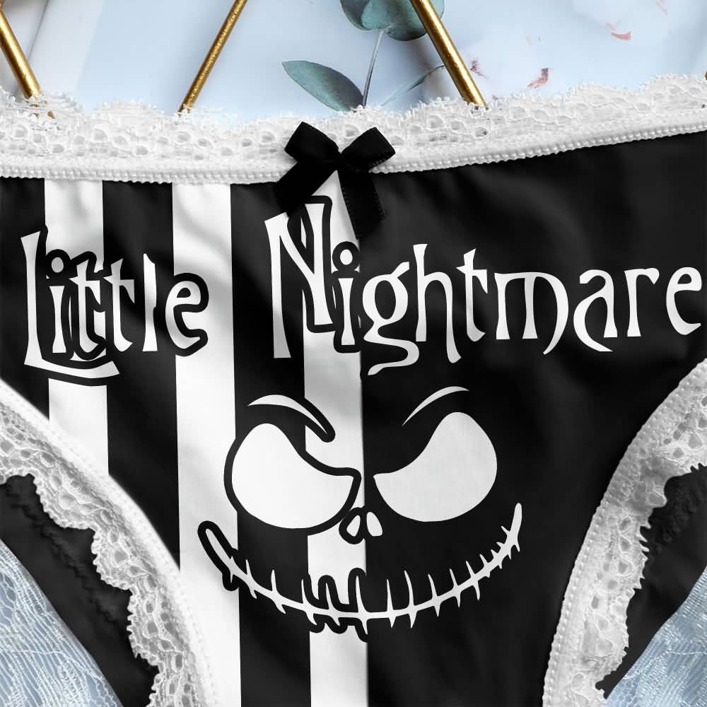 Wonder Skull Sinful Strings Lace Panty Set is for those who love mixing sweet with sassy. The white lace contrasts with bold gothic graphics and cheeky sayings, creating underwear that's both innocent and playful. Designed to make you feel confident and unstoppable, this set is perfect for treating yourself or planning a fun surprise. Comfort and attitude, all in one.
