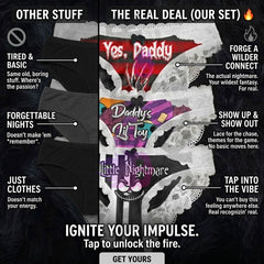 Wonder Skull Sinful Strings Lace Panty Set is for those who love mixing sweet with sassy. The white lace contrasts with bold gothic graphics and cheeky sayings, creating underwear that's both innocent and playful. Designed to make you feel confident and unstoppable, this set is perfect for treating yourself or planning a fun surprise. Comfort and attitude, all in one.