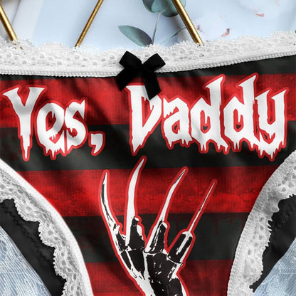Wonder Skull Sinful Strings Lace Panty Set is for those who love mixing sweet with sassy. The white lace contrasts with bold gothic graphics and cheeky sayings, creating underwear that's both innocent and playful. Designed to make you feel confident and unstoppable, this set is perfect for treating yourself or planning a fun surprise. Comfort and attitude, all in one.