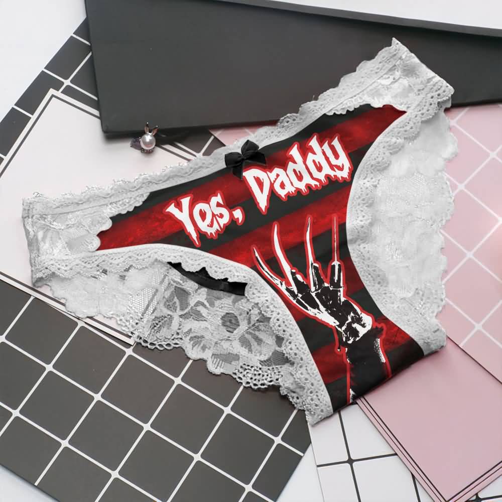 Wonder Skull Sinful Strings Lace Panty Set is for those who love mixing sweet with sassy. The white lace contrasts with bold gothic graphics and cheeky sayings, creating underwear that's both innocent and playful. Designed to make you feel confident and unstoppable, this set is perfect for treating yourself or planning a fun surprise. Comfort and attitude, all in one.