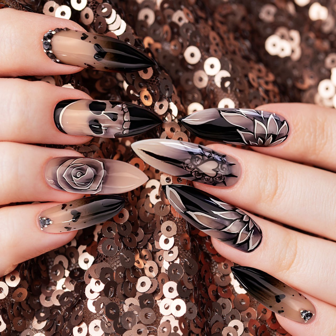 Chic and Happy Gothic Nail Style - Perfect for expressing your unique style with a touch of happiness.
