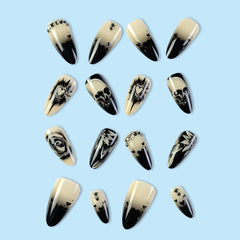 "Chic and Happy Gothic Nail Style - Perfect for expressing your unique style with a touch of happiness.