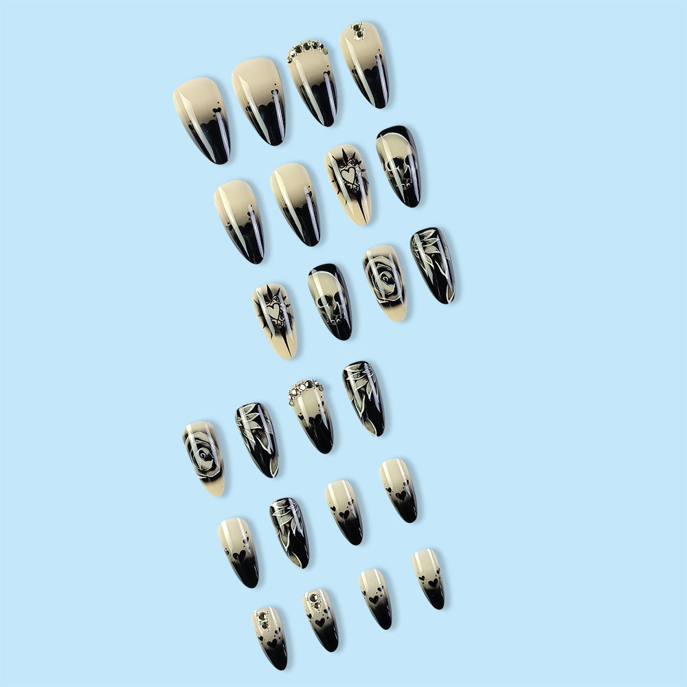 "Chic and Happy Gothic Nail Style - Perfect for expressing your unique style with a touch of happiness.