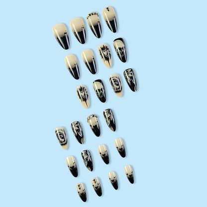 "Chic and Happy Gothic Nail Style - Perfect for expressing your unique style with a touch of happiness.